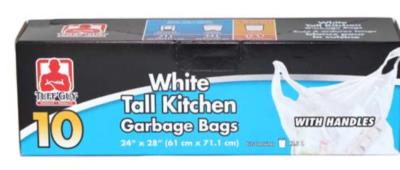 A148 : Tuff'guy A148 : Household products -  Garbage bags - Bag With Handle 24/28 Int TUFF'GUY , BAG with handle 24/28 INT , 24 X 10 : 24 btes x 1