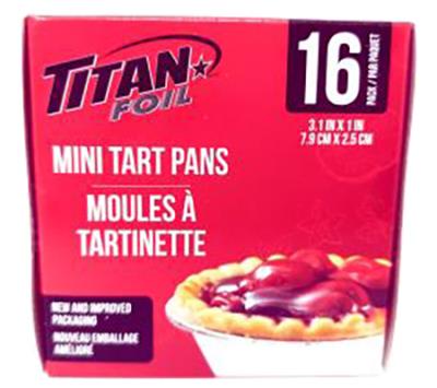 A190-2 : Titan foil A190-2 : Kitchen and house - Cooking equipment - Mini Tarts All. Plates TITAN FOIL, MINI TARTS ALL. PLATES, 24 x 16 un