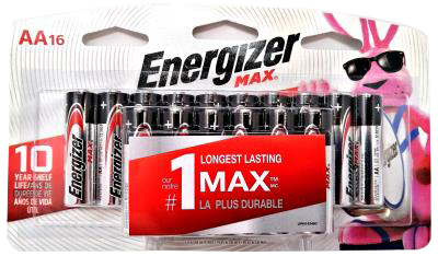 AENAA16 : Energizer AENAA16 : Accessories & Supplies - Batteries - Battery Aa (16) ENERGIZER, BATTERY AA (16) , 12 CART/CS