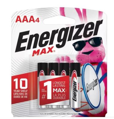 AENAAA4-24 : Energizer AENAAA4-24 : Accessories & Supplies - Batteries - Batterie Aaa(4) ENERGIZER,BATTERIE AAA(4),24 CART/CS