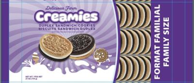 B005 : Snack delites B005 : Lunch and snacks - Cookies - Duplex Sand Cookies SNACK DELITES, DUPLEX SAND COOKIES,12X708G