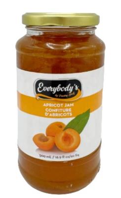 C760-OU : Everybody's C760-OU : Lunch and snacks - Spreads - Apricot Jam EVERYBODY'S , APRICOT JAM , 12 x 500ML