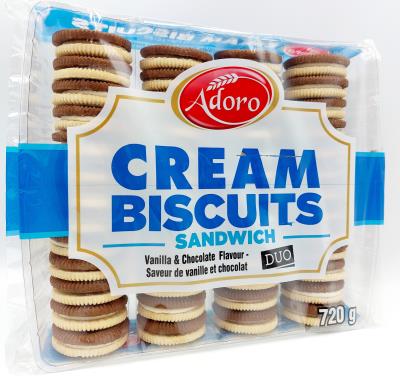 CB002-OU : Adoro CB002-OU : Lunch and snacks - Cookies - Duplex Sand. Cook. ADORO, DUPLEX SAND. COOK., 12 x 720g