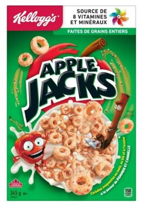 CG0366 : Kellogg's CG0366 : Lunch and snacks - Cereals - Apple Jacks Cereals KELLOGG'S , apple jacks CEREALS, 12 x 345g