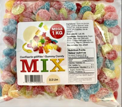 CG1516-OUS : Mega mix CG1516-OUS : Confectionery - Candy - (sour)  Gummies Candy MEGA MIX , (SOUR)  GUMMIES CANDY, 10 x 1kg