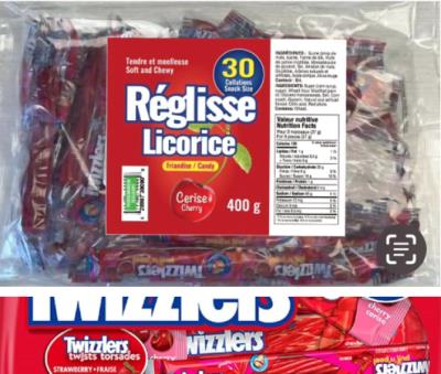 CG156-1 : Licorice CG156-1 : Confectionery - Candy - Cherry (30ct) LICORICE,CHERRY (30CT),18 x 400G