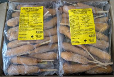CG2035-OUF : Smoked sausages on stick (pogo) CG2035-OUF : Frozen Products - Snack - 8 X (20 X 75g) SMOKED SAUSAGES on stick (POGO), 8 x (20 x 75g)