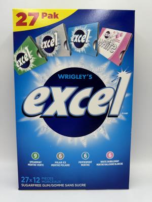 CG531-M : Excel CG531-M : Confectionery - Gums - Assorted Gum EXCEL , ASSORTED GUM , 20 x 27  :