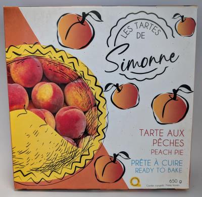 CG5495-OU : Simonne CG5495-OU : Confectionery - Candy - Unbaked Peach Pie SIMONNE, unbaked PEACH PIE, 10 x 650g