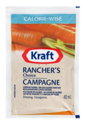 CH361 : Kraft CH361 : Condiments - Mayonnaise - Rancher's Light Dressing KRAFT, rancher's light DRESSING, 100 x 40 ML
