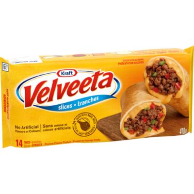 CH485-OU : Velveeta CH485-OU : Lunch and snacks - Cheese - Cheese Thick Slices (14) VELVEETA , CHEESE THICK SLICES (14), 24 x 410G
