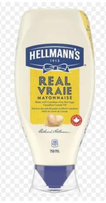 CH65 : Hellmann's CH65 : Condiments - Mayonnaise - Regular Mayo HELLMANN'S, REGULAR MAYO, BIG SQUEEZE,8 x 750 ML