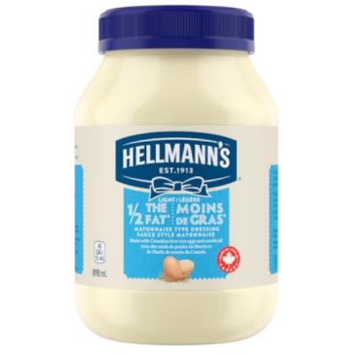 CH66 : Hellmann's CH66 : Condiments - Mayonnaise - Mayonnaise Light 1/2 Fat Free HELLMANN'S,MAYONNAISE LIGHT 1/2 FAT FREE,10 x 890 ML