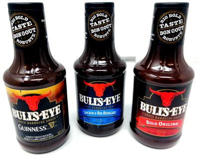 CH96-1 : Bull's eye CH96-1 : Condiments - Sauce - (1 Pal) Ass. Bbq Sauce (3 Flav.) BULL'S EYE,(1 PAL) ass. BBQ SAUCE (3 FLAV.) ,450 x 425 ML