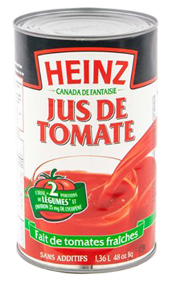 CJ0034 : Heinz CJ0034 : Beverages - Juice - Tomato Juice HEINZ, TOMATO JUICE, 12 x1.36L