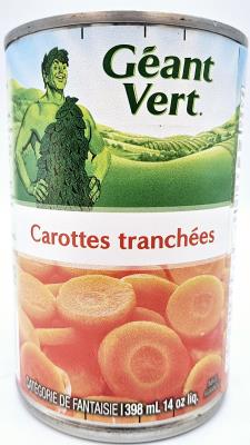 CL59-OU : Green giant CL59-OU : Preserves and jars - Vegetables - Carrots Sliced GREEN GIANT,CARROTS sliced,12 x 398 ML