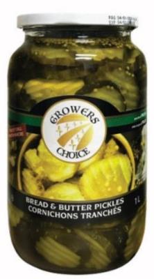 CM57 : Growers choice CM57 : Other - Product - Bread & Butter Pickles GROWERS CHOICE, Bread & butter PICKLES  , 12 x 1 L