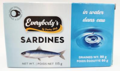 CP035 : Everybody's CP035 : Frozen Products - Meat - Sardines In Water EVERYBODY'S, SARDINES in water, 24 x 115g