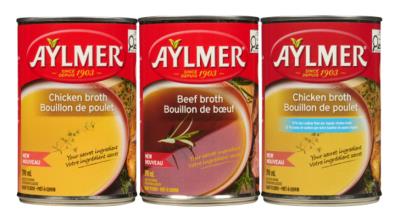 CS0220 : Aylmer CS0220 : Other - Product - Assor. Broth (1/2 Skid) AYLMER , ASSOR. BROTH (1/2 SKID),960 CT x 398 ML
