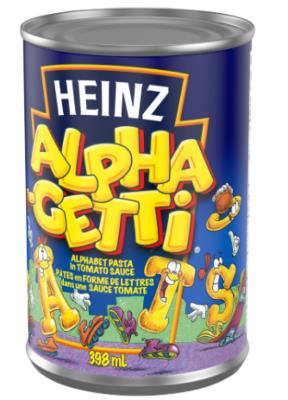 CV322-OU : Heinz CV322-OU : Other - Product - Alphagetti Pasta HEINZ, ALPHAGETTI PASTA, 24 x 398 ML