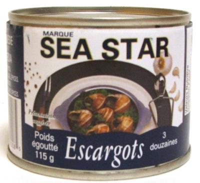 P16119 : Sea star P16119 : Preserves and jars - Fish - Snails 3 Dz SEA STAR, SNAILS 3 DZ, 24X115G