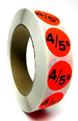 PR405 : Price rolls PR405 : Accessories & Supplies - Discount sticker - 4/5$ Fluo PRICE ROLLS, 4/5$ FLUO, 1000/rlx