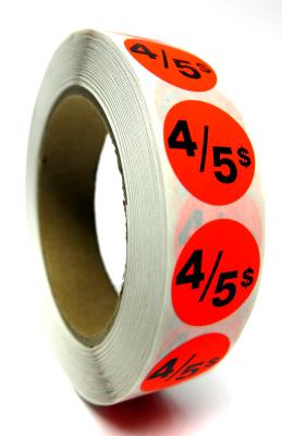 PR405 : Rouleau PR405 : Accessories & Supplies - Discount sticker - 4/5$ Roll Fluo ROULEAU , 4/5$ ROLL FLUO , 1000 UN/RL